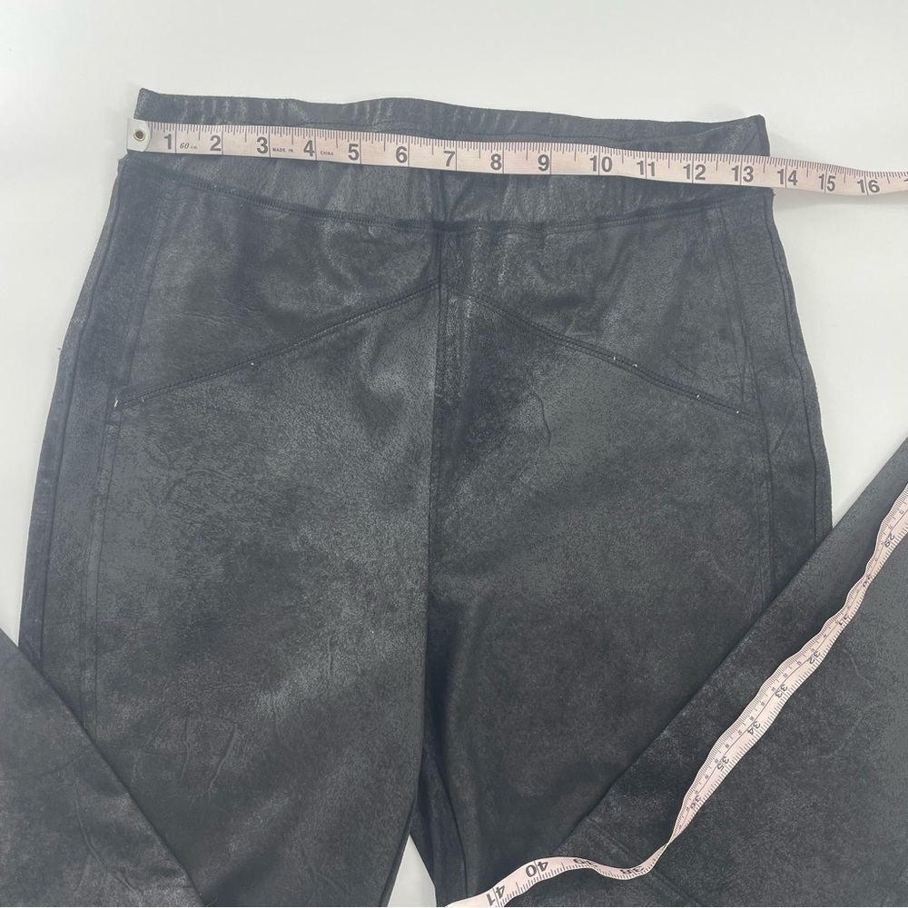 Free People‎ Carbon Vegan Suede Faux Leather Skinny Black Pants - Picture 6 of 10